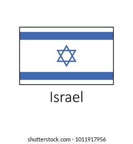 Flag of Israel with name icon. Official colors and proportion correctly. National Israel Flag vector. Israel Flag vector illustration. National Israel Flag vector on white background