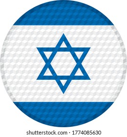 Flag Of Israel. Flag Of Israel On A Button Vector illustration. Israel Flag Isolated On White Background