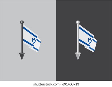 Flag of Israel. Flag on the flagstaff