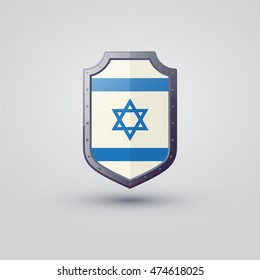 Flag of Israel on the shield