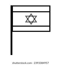 Flag of Israel on white background