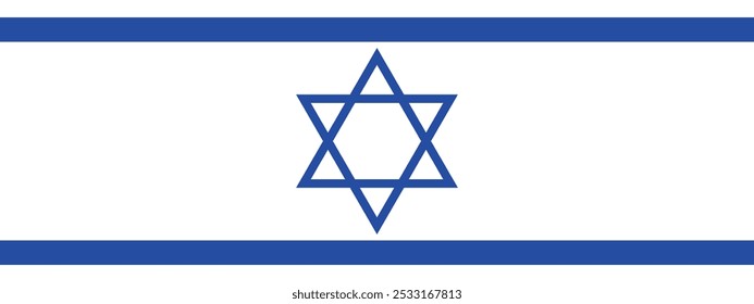Flag of Israel rectangle icon. An illustration of the Israel flag. A rectangular flag. Standard size flag icon.
