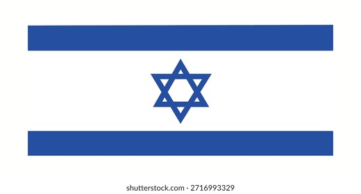 A bandeira de Israel. Ícone Retângulo. Ícone Sinalizador. Cor padrão. Uma faixa longa. Ilustração do computador. Ilustração digital.