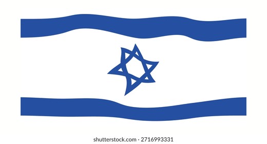 A bandeira de Israel. Ícone Retângulo. Ícone Sinalizador. Cor padrão. Uma faixa longa. Ilustração do computador. Ilustração digital.