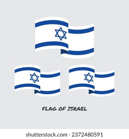 Flag of Israel set vector illustration on white background.