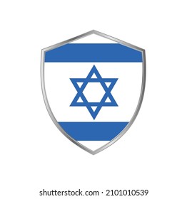 Flag of Israel with silver frame