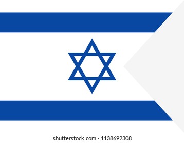 Flag of Israel. Symbol of Independence Day, souvenir soccer game banner, language button, icon.
