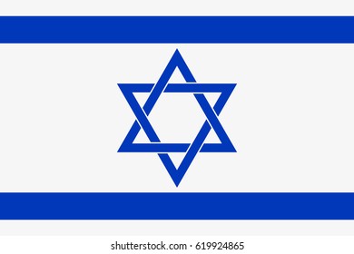 Flag of Israel vector icon. Independence Day illustration.