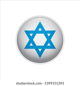 Flag of Israel. Vector illustration. Icon. 3D. Traditional color. Web, Sport.