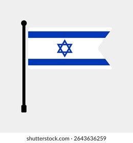 Flagge von Israel. Israel Flagge, Vektorgrafik-Symbol-Design. Flaggenmast-Symbol.