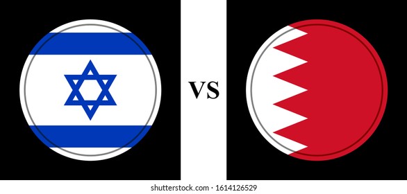 flag israel vs bahrain. vector background