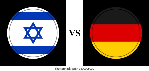 flag israel vs germany. vector background