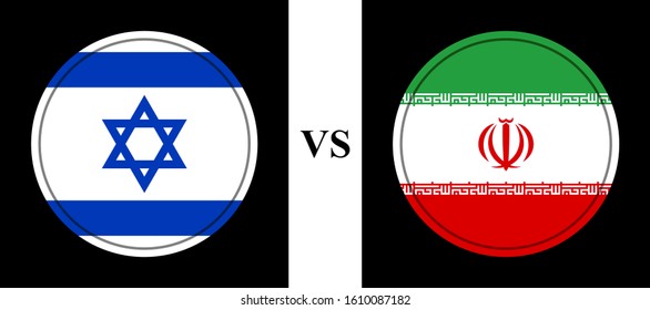flag israel vs iran. vector background
