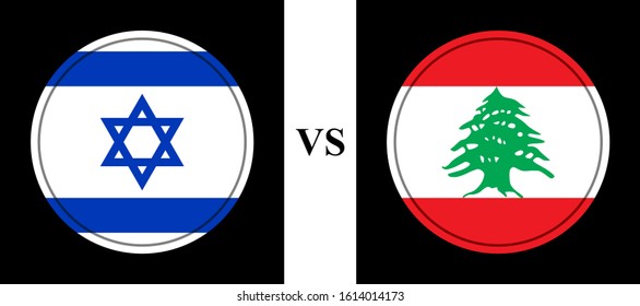 flag israel vs lebanon. vector background