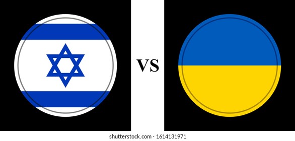 flag israel vs ukraine. vector background