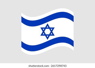 Flag of Israel. Israel wavy flag digital vector illustration. Fluttering flag.