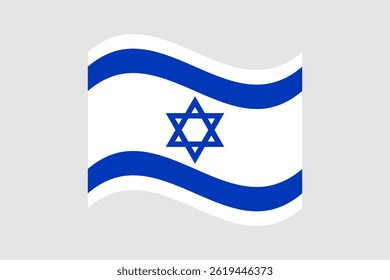 Flag of Israel. Israel wavy flag digital vector illustration. Fluttering flag.