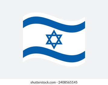 Flag of Israel. The wavy flag. Waving flags. Flag icon. Computer illustration. Digital illustration. Vector illustration.