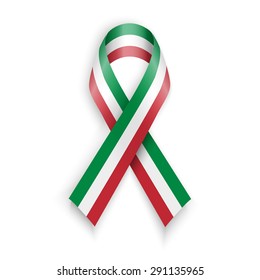 Flag Italy  Abstract italian ribbons isolated white  vector illustration