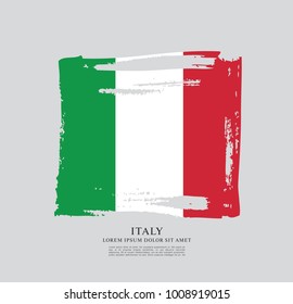 Flag of Italy, brush stroke background