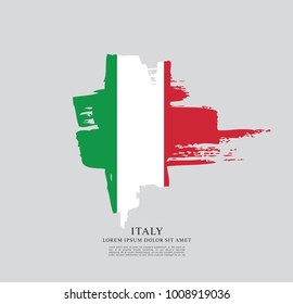 Flag of Italy, brush stroke background