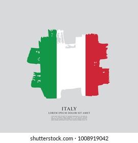Flag of Italy, brush stroke background