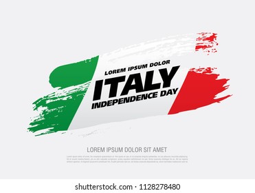 Flag of Italy, brush stroke background