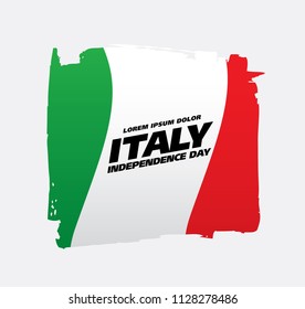 Flag of Italy, brush stroke background