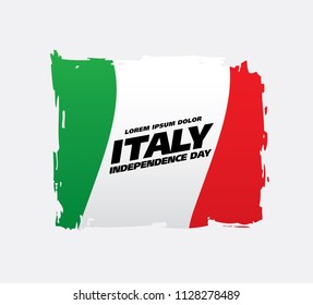 Flag of Italy, brush stroke background