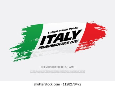 Flag of Italy, brush stroke background