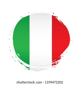 Flag of Italy, brush stroke background