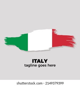  flag of Italy brush stroke background