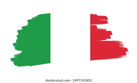 Flag of Italy, brush stroke background