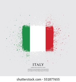 Flag of Italy, brush stroke background