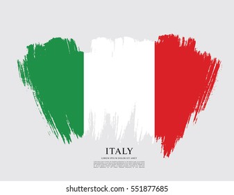 Flag of Italy, brush stroke background