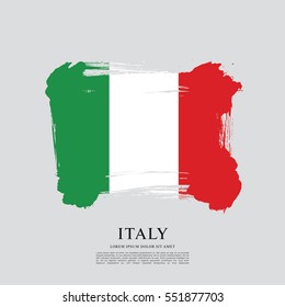 Flag of Italy, brush stroke background