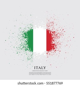 Flag of Italy, brush stroke background