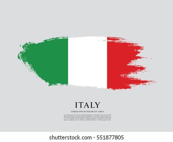 Flag of Italy, brush stroke background