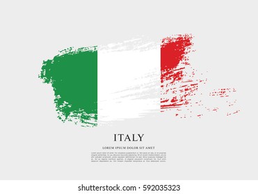 Bandera de Italia, fondo de pincel