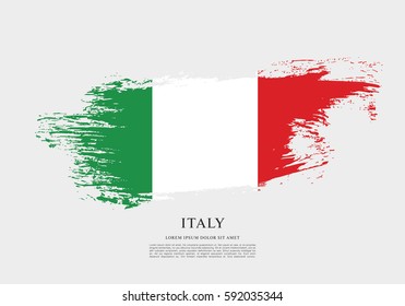 Flag of Italy, brush stroke background