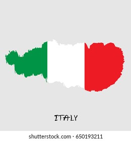 Flag of Italy, brush stroke background