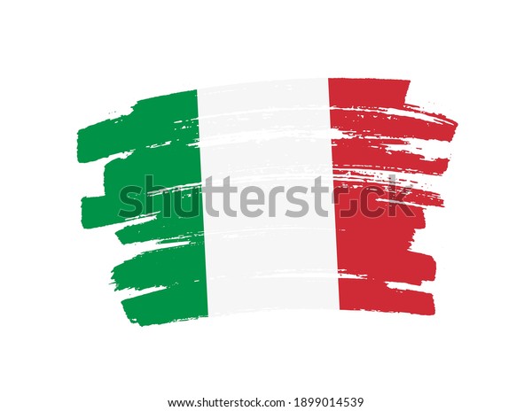 Flag Italy Brush Stroke Background Stock Vector (Royalty Free ...