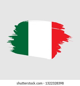 Flag of Italy with brush stroke effect vetor illustration