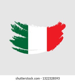 Flag of Italy with brush stroke effect vetor illustration