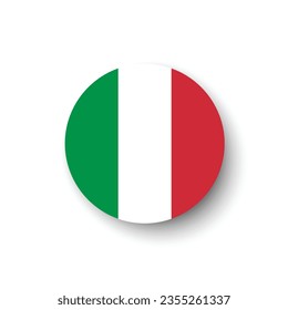 La bandera de Italia. Icono de indicador de botón. Color estándar. Indicador de icono de círculo. 3 quinquies ilustración. Ilustración del equipo. Ilustración digital. Ilustración vectorial.