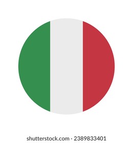 The flag of Italy. Button flag icon. Standard color. Circle icon flag. Computer illustration. Digital illustration. Vector illustration.