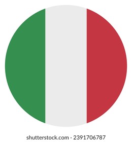 The flag of Italy. Button flag icon. Standard color. Circle icon flag. Computer illustration. Digital illustration. Vector illustration.
