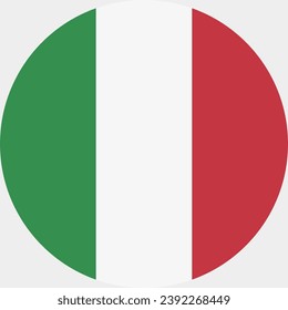 The flag of Italy. Button flag icon. Standard color. Circle icon flag. Computer illustration. Digital illustration. Vector illustration.