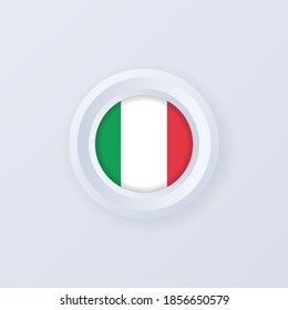 Flag of Italy. Italy button. Italian label, sign, button, badge in 3d style. Vector illustration. EPS10