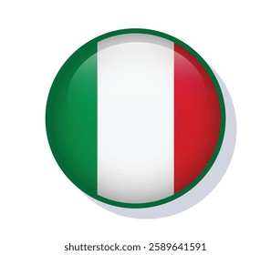 Flag Italy circle round frame vector design